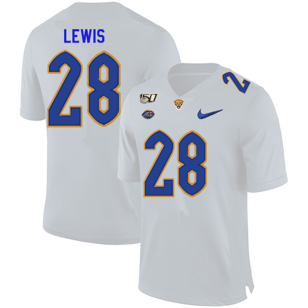 2019 Men #28 Dion Lewis Pitt Panthers College Football Jerseys Sale-White